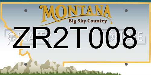 ZR2T008 Montana License Plate