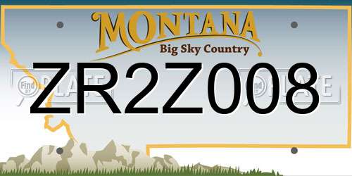 ZR2Z008 Montana License Plate