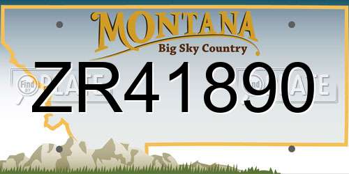 ZR41890 Montana License Plate
