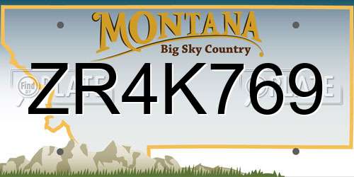 ZR4K769 Montana License Plate