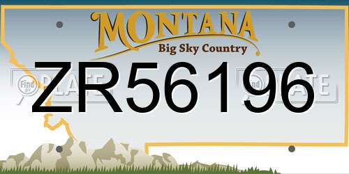 ZR56196 Montana License Plate