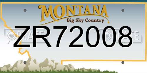 ZR72008 Montana License Plate