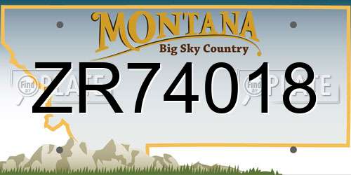 ZR74018 Montana License Plate