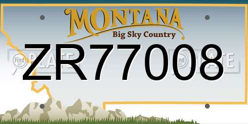 ZR77008 Montana License Plate