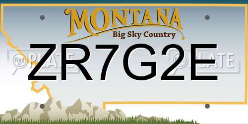 ZR7G2E Montana License Plate