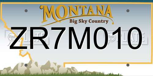 ZR7M010 Montana License Plate