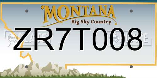 ZR7T008 Montana License Plate