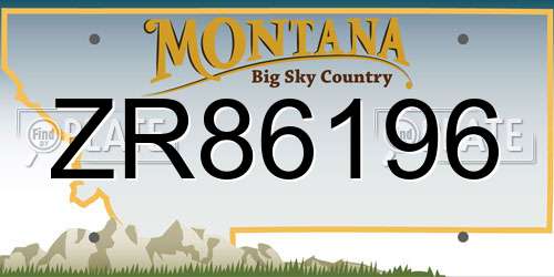 ZR86196 Montana License Plate