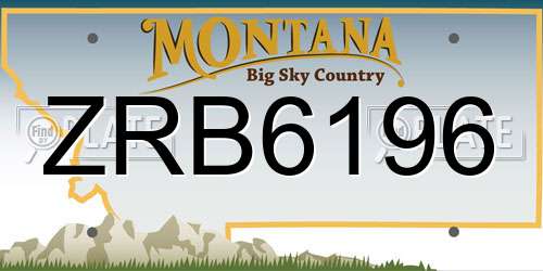 ZRB6196 Montana License Plate