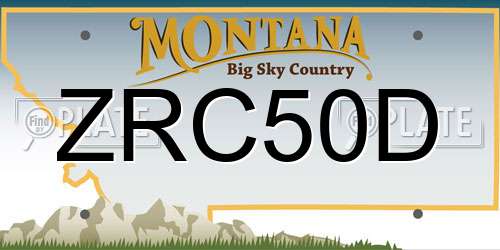 ZRC50D Montana License Plate
