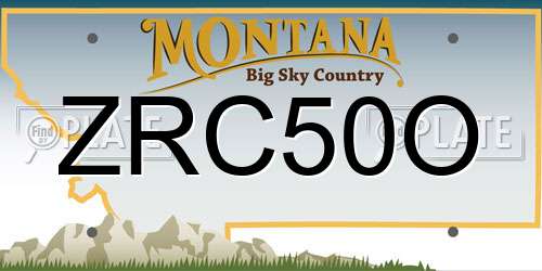 ZRC50O Montana License Plate