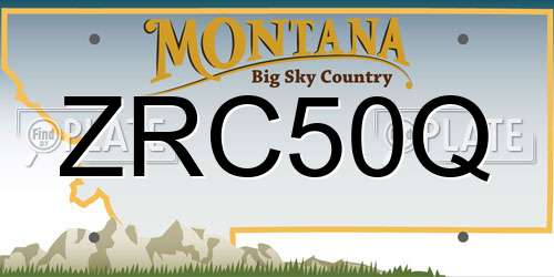 ZRC50Q Montana License Plate