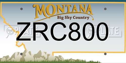 ZRC800 Montana License Plate