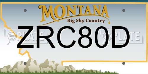 ZRC80D Montana License Plate