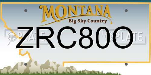 ZRC80O Montana License Plate