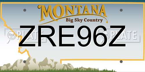 ZRE96Z Montana License Plate