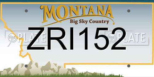 ZRI152 Montana License Plate