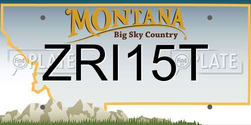 ZRI15T Montana License Plate
