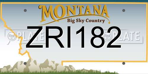 ZRI182 Montana License Plate
