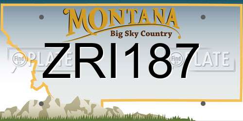 ZRI187 Montana License Plate