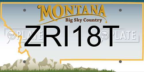ZRI18T Montana License Plate