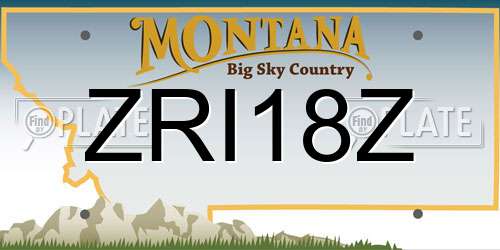 ZRI18Z Montana License Plate
