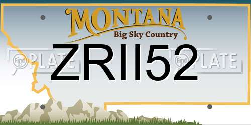 ZRII52 Montana License Plate