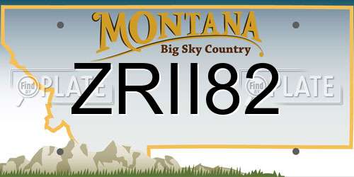 ZRII82 Montana License Plate