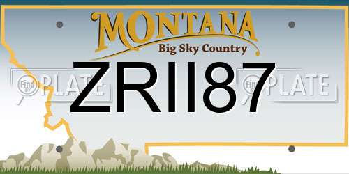 ZRII87 Montana License Plate