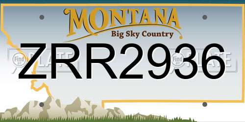 ZRR2936 Montana License Plate