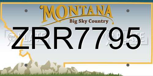 ZRR7795 Montana License Plate