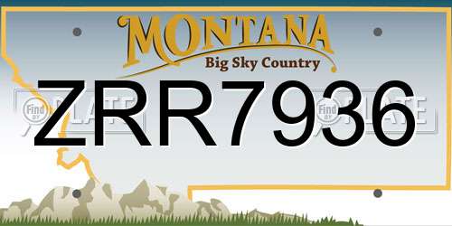 ZRR7936 Montana License Plate