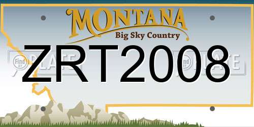 ZRT2008 Montana License Plate