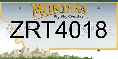 ZRT4018 Montana License Plate