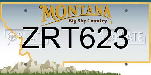 ZRT623 Montana License Plate