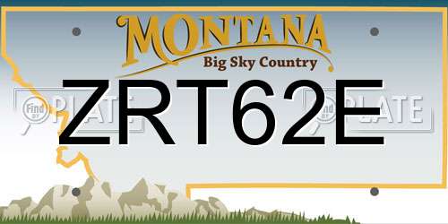 ZRT62E Montana License Plate