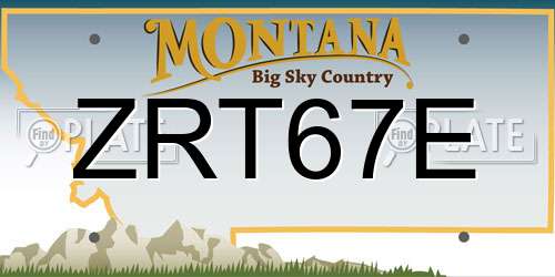 ZRT67E Montana License Plate