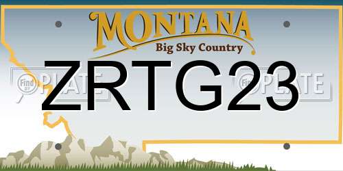 ZRTG23 Montana License Plate