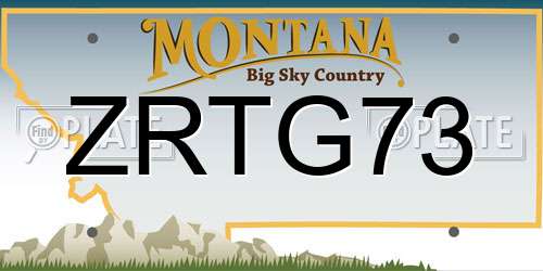 ZRTG73 Montana License Plate