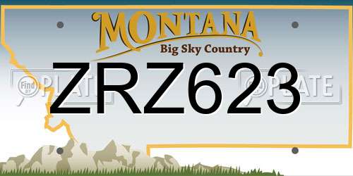 ZRZ623 Montana License Plate