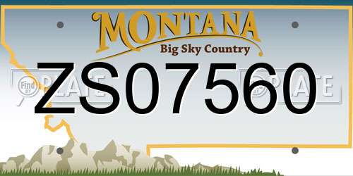 ZS07560 Montana License Plate