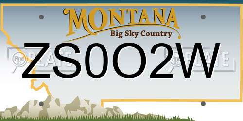 ZS0O2W Montana License Plate