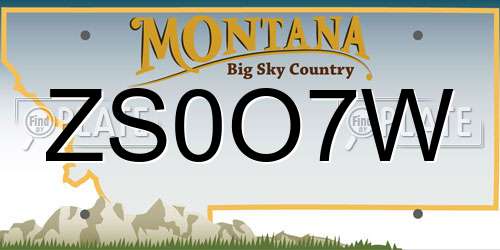 ZS0O7W Montana License Plate