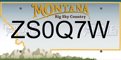 ZS0Q7W Montana License Plate