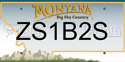 ZS1B2S Montana License Plate