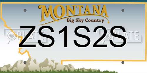 ZS1S2S Montana License Plate
