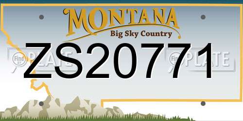 ZS20771 Montana License Plate