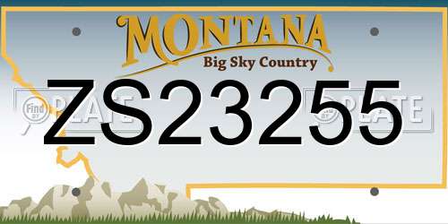 ZS23255 Montana License Plate