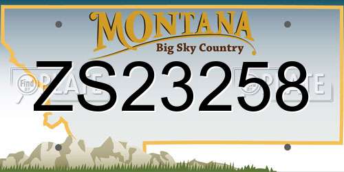 ZS23258 Montana License Plate