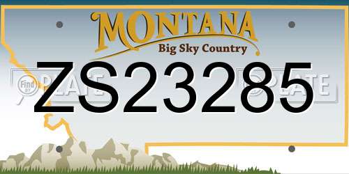 ZS23285 Montana License Plate